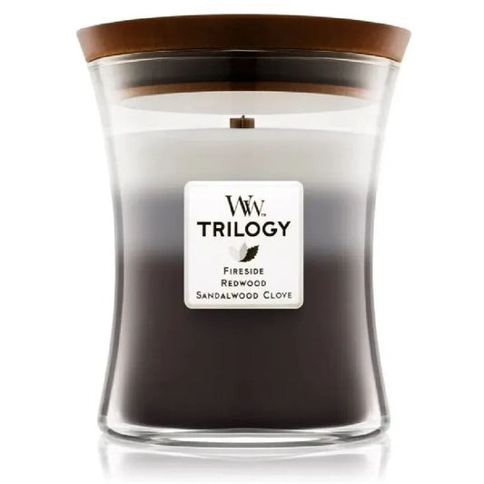 AURA WOOD MEDIUM — Bougie Parfumée Woodwick Trilogy Hourglass Moyenne