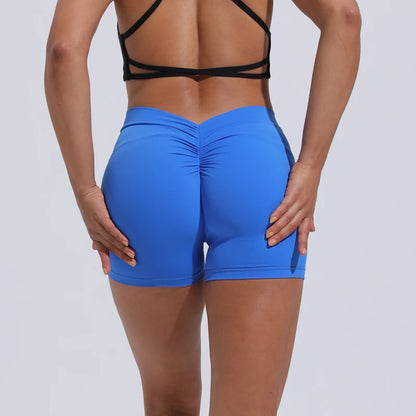 AURA CORE – Short de yoga femme taille haute effet V galbant