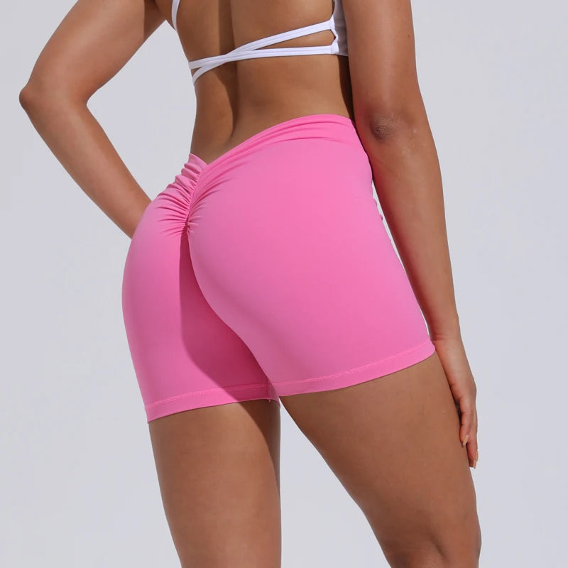 AURA CORE – Short de yoga femme taille haute effet V galbant
