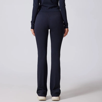 AURA FLOW – Pantalon de yoga femme taille haute micro-évasé