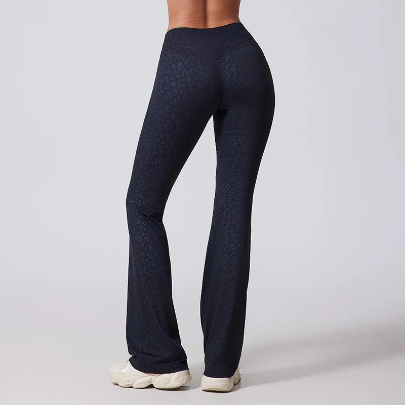 AURA FLOW – Pantalon de yoga femme taille haute micro-évasé