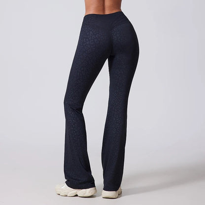 AURA FLOW – Pantalon de yoga femme taille haute micro-évasé