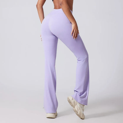 AURA FLOW – Pantalon de yoga femme taille haute micro-évasé